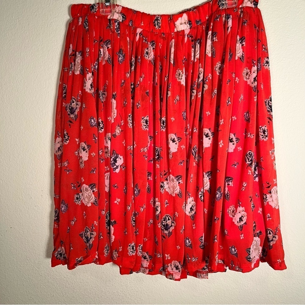 Torrid Red Pleated Skater Mini Skirt